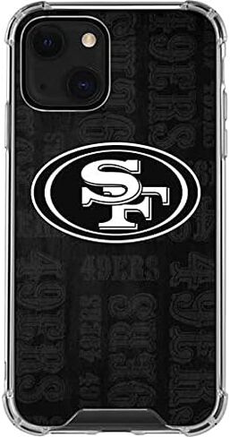 حافظة هاتف Skinit الشفافة متوافقة مع iPhone 13 - تصميم أبيض وأسود مرخص رسميًا من NFL San Franciso 49ers in Saudi Arabia