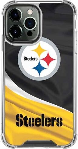 Skinit Clear Phone Case Compatible with iPhone 14 Pro Max - Officially Licensed NFL Pittsburgh Steelers Design in Saudi Arabia