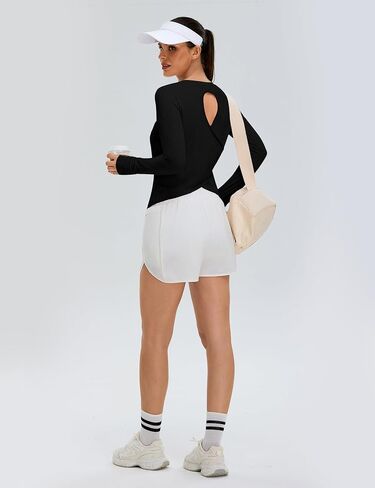BMJL Women's Long Sleeve Tops Open Back Gym قمصان رياضية غير رسمية لليوغا الجري التي تسير القمصان السقوط 2025 in Saudi Arabia