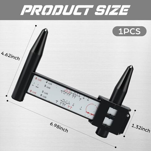 Kingdder 2 Pcs Wheel Stud Rim Bolt Pattern Measuring Tool PCD Ruler Wheel PCD Gauge Lug Bolt Pattern Gauge for 4 5 6 8 Holes Sliding Caliper in Kuwait