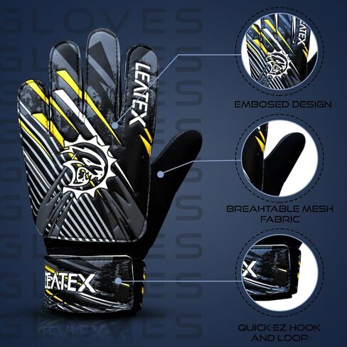 قفازات كرة القدم للشباب - قفازات حارس المرمى لكرة القدم للأطفال، قفاز حارس المرمى الشبابي ذو قبضة قوية للأولاد والبنات - قفازات حارس المرمى القابلة للتنفس للتدريب in Kuwait