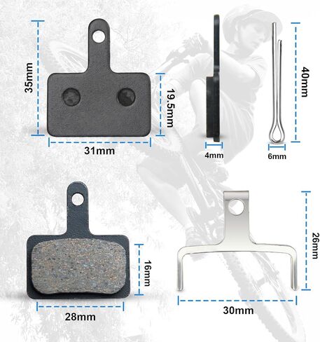 Bike Brake Pads,4 Pairs Resin Bicycle Brake Pads,35mm*31mm Bike Disc Brake Pads Compatible with TRP Tektro Shimano Deore Br,for Mountain Bike/Road Bike/Ebike/MTB in Kuwait