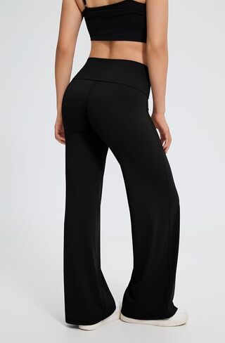 SUUKSESS Women Wide Leg Yoga Pants High Waisted Tummy Control Workout Leggings in Saudi Arabia