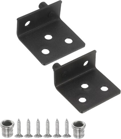 uxcell 4Set Pivot Hinge, 35 x 32 mm Heavy Duty Stainless Steel Concealed Shaft Door Hinges with Bushing Kit for Furniture Cabinets Wood Doors, Black in Saudi Arabia