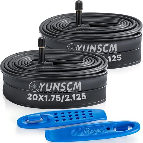 YUNSCM 2-PCS 20 بوصة أنابيب الدراجة 20x1.75/1.95/2.10/2.125 صمام شريدر 20 بوصة أنابيب داخلية للدراجة متوافقة مع 20 × 1.75 20 × 1.90 20 × 1.95 20 × 2.0 20 × 2.1 20 × 2.125 أنابيب الإطارات in Saudi Arabia