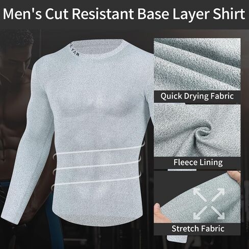DEYAN Cut Resistant Base Layer Shirt, Level-4 Cut-Proof Protection, Unisex Athletic Compression Top in Saudi Arabia