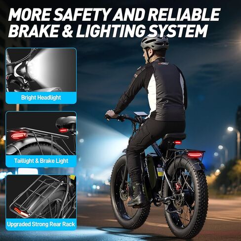 Dual Motor Ebike 6000W Peak for Adults - 58V 34AH Certified Battery 24 Inch Fat Tire Electric Bike LCD Display Fast 47MPH 105 Miles Range for All Terrain in Saudi Arabia