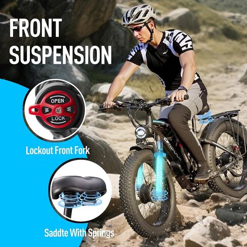 Dual Motor Ebike 6000W Peak for Adults - 58V 34AH Certified Battery 24 Inch Fat Tire Electric Bike LCD Display Fast 47MPH 105 Miles Range for All Terrain in Saudi Arabia