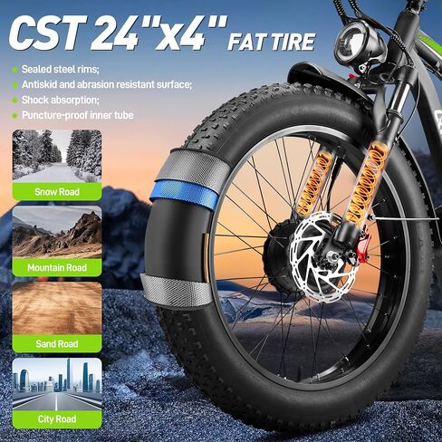 محرك مزدوج Ebike 6000W Peak للبالغين - بطارية معتمدة 58V 34AH 24 بوصة دراجة كهربائية بإطار سميك شاشة LCD سريعة 47 ميل في الساعة 105 ميل لجميع التضاريس in Kuwait