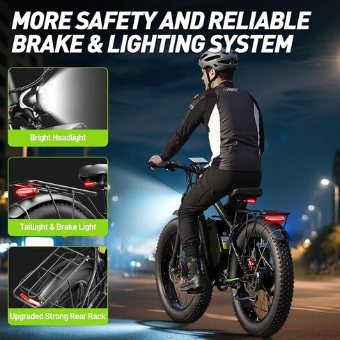 محرك مزدوج Ebike 6000W Peak للبالغين - بطارية معتمدة 58V 34AH 24 بوصة دراجة كهربائية بإطار سميك شاشة LCD سريعة 47 ميل في الساعة 105 ميل لجميع التضاريس in Kuwait