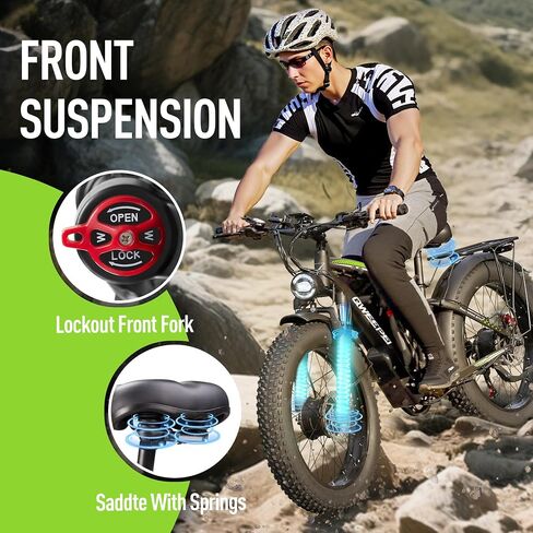 محرك مزدوج Ebike 6000W Peak للبالغين - بطارية معتمدة 58V 34AH 24 بوصة دراجة كهربائية بإطار سميك شاشة LCD سريعة 47 ميل في الساعة 105 ميل لجميع التضاريس in Kuwait