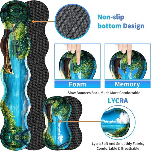 4pcs Memory Foam لوحة مفاتيح الماوس لوحة الراحة والمكتب ألعاب حصيرة 31.5 " * 11.8" مع الحواف المخيمة + وسادة معصم الماوس + مجموعة الوقايات ، واقي لوحة مكتب غير انزلاق للكمبيوتر المحمول ، الجمجمة in Saudi Arabia