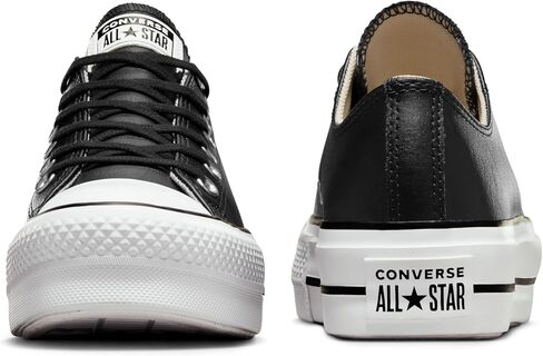 Converse Women's Chuck All Star Lift Clean Ox Sneakers, Black/White, 6.5 Medium US in Saudi Arabia