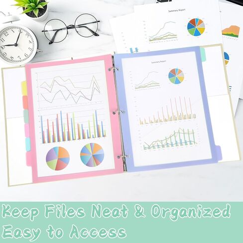 GISGFIM 48PCS/6 SET 8 TAB TAB BINDER DISPIDERS CLAY COLL 3 RING BINDER DISIDERS مع علامات التبويب Multicolor Boho Page Dividers 3 Hole Punch File Dividers for School Office File Organizer in Kuwait