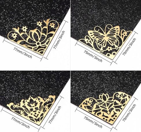 GLOBLELAND 4 Pieces Square Hollow Out Background Frame Cutting Dies Metal Corner Lace Die Embossing Stencils for DIY Card Scrapbooking Craft Album Paper Decor in Kuwait