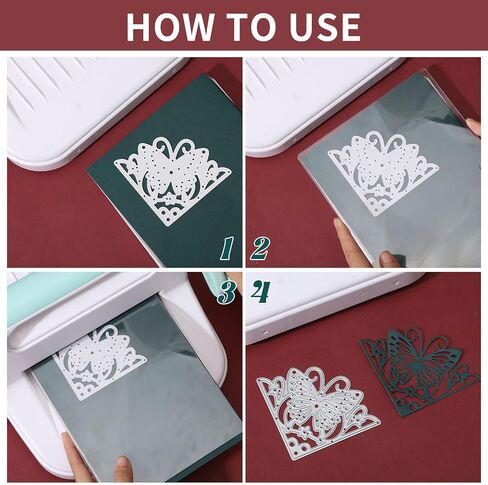 GLOBLELAND 4 Pieces Square Hollow Out Background Frame Cutting Dies Metal Corner Lace Die Embossing Stencils for DIY Card Scrapbooking Craft Album Paper Decor in Kuwait
