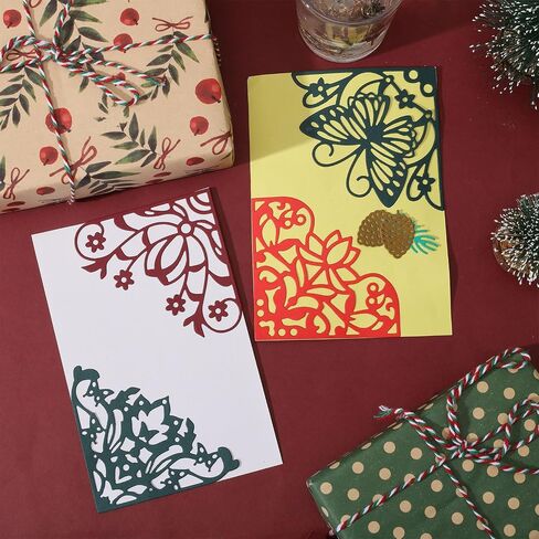 GLOBLELAND 4 Pieces Square Hollow Out Background Frame Cutting Dies Metal Corner Lace Die Embossing Stencils for DIY Card Scrapbooking Craft Album Paper Decor in Kuwait