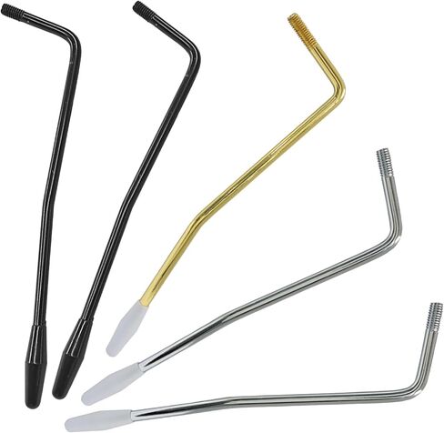 Piutouyar 5 Pack Tremolo Arm Whammy Bar 6 mm, 3 Colors Electric Guitar Whammy Bar Metal Thread Tremolo Arm with Tip (Black/Silver/Gold) in Saudi Arabia