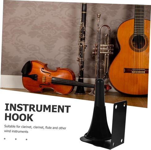 SUPVOX Wall Mounted Flute Hook Multi Purpose Rack for Clarinet Saxophone Flute Display Unique Design Prevents Slipping for Studio Band Home Use in Saudi Arabia