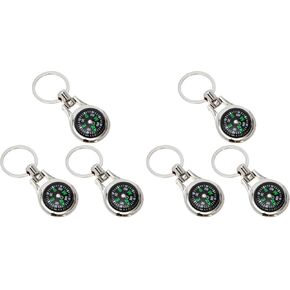 Toyvian Car Key Holder Portable Metal Survival Compass Keychain: 3pcs Pocket Sized Compass Key Ring for Hiking Camping Outdoors Car Keychain in Kuwait