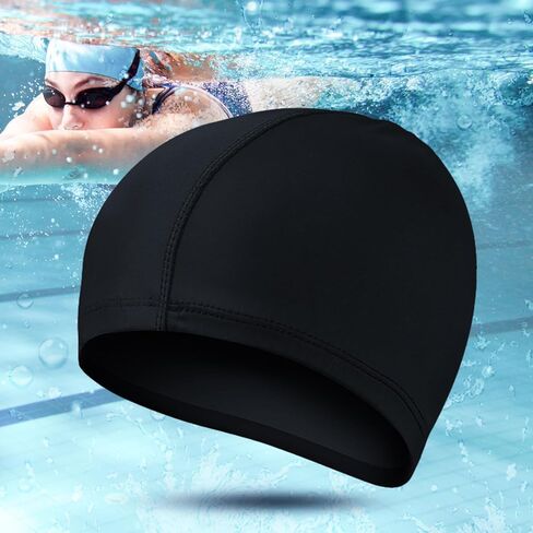 Fabric Swim Cap with high Elasticity, Lightweight and Comfortable, Keeps Hair Clean, Breathable, Suitable for Both Long and Short Hair, for Women, Girls, Men, and Kids. in Saudi Arabia
