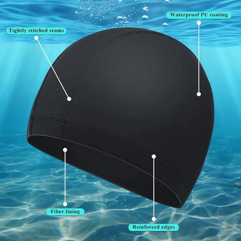 Fabric Swim Cap with high Elasticity, Lightweight and Comfortable, Keeps Hair Clean, Breathable, Suitable for Both Long and Short Hair, for Women, Girls, Men, and Kids. in Saudi Arabia
