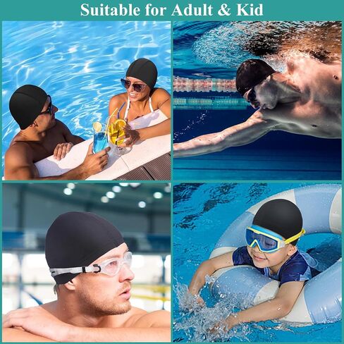 Fabric Swim Cap with high Elasticity, Lightweight and Comfortable, Keeps Hair Clean, Breathable, Suitable for Both Long and Short Hair, for Women, Girls, Men, and Kids. in Saudi Arabia