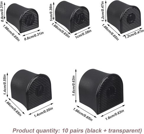 10 Pcs High Heel Protectors, 5 Sizes Stoppers & Repair Cap for High Heels Anti-Slip Heel Cover Caps for Outdoor Activities Wetland Grass Gravel (Black) in Saudi Arabia
