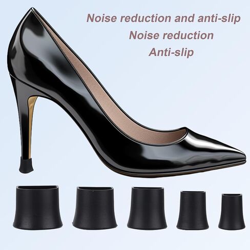 10 Pcs High Heel Protectors, 5 Sizes Stoppers & Repair Cap for High Heels Anti-Slip Heel Cover Caps for Outdoor Activities Wetland Grass Gravel (Black) in Saudi Arabia