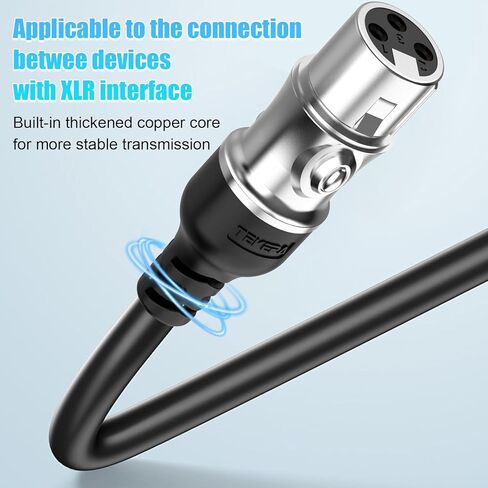 كابل مقسم XLR، محول XLR ذكر إلى محول أنثى XLR ثنائي، موزع ميكروفون متوازن ثلاثي الأطراف لخلاط الصوت، ومكبر الصوت، ومكبر الصوت، واستخدام المسرح والاستوديو، 0.3 متر in Kuwait