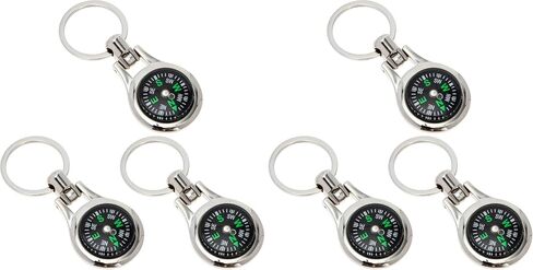 Toyvian Car Key حامل البقاء المعدني المحمول بوسع Keychain: 3pcs بحجم الجيب حلقة مفتاح البوصلة للمشي لمسافات طويلة في الخارج سلسلة مفاتيح السيارات في الهواء الطلق in Kuwait