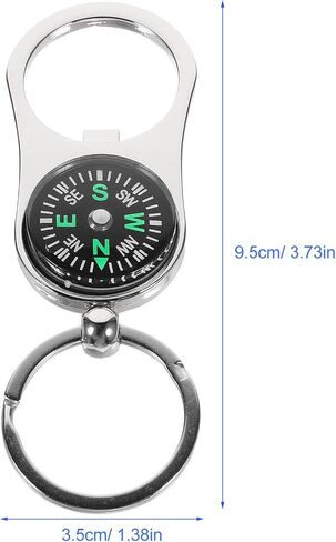 Toyvian Car Key حامل البقاء المعدني المحمول بوسع Keychain: 3pcs بحجم الجيب حلقة مفتاح البوصلة للمشي لمسافات طويلة في الخارج سلسلة مفاتيح السيارات في الهواء الطلق in Kuwait