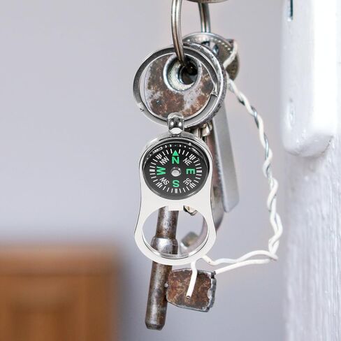 Toyvian Car Key حامل البقاء المعدني المحمول بوسع Keychain: 3pcs بحجم الجيب حلقة مفتاح البوصلة للمشي لمسافات طويلة في الخارج سلسلة مفاتيح السيارات في الهواء الطلق in Kuwait