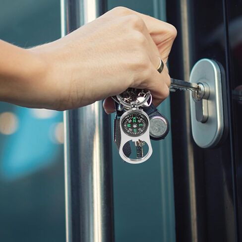 Toyvian Car Key حامل البقاء المعدني المحمول بوسع Keychain: 3pcs بحجم الجيب حلقة مفتاح البوصلة للمشي لمسافات طويلة في الخارج سلسلة مفاتيح السيارات في الهواء الطلق in Kuwait