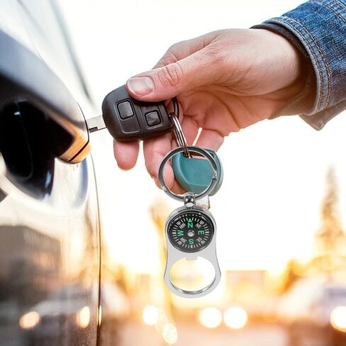 Toyvian Car Key حامل البقاء المعدني المحمول بوسع Keychain: 3pcs بحجم الجيب حلقة مفتاح البوصلة للمشي لمسافات طويلة في الخارج سلسلة مفاتيح السيارات في الهواء الطلق in Kuwait