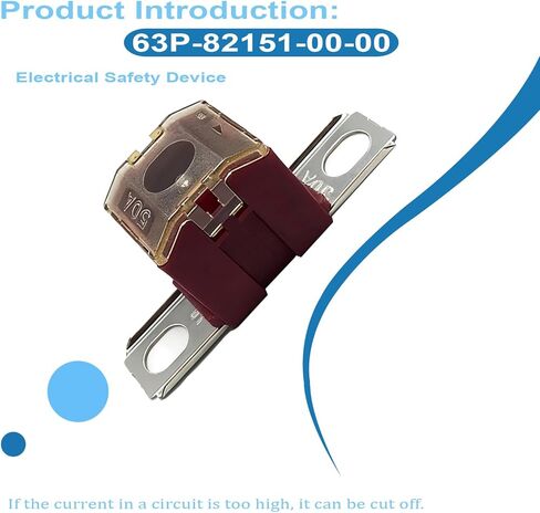 63P-82151-00-00 50A فيوز لمحركات Yamaha Waverunner، الخارجية وSterndrive البحرية، متوافق مع F150TLR، LF115XB، F150XA_011، LF150XA، وF150TLRC in Saudi Arabia