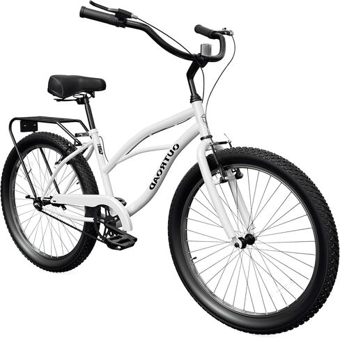 Betterland Beach Cruiser Bike, 24/26 inch Commuter Bicycle for Adult Men and Women, Comfortable City Bikes with Rear Rack or Basket in Kuwait