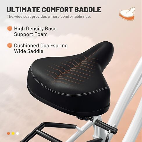 Betterland Beach Cruiser Bike, 24/26 inch Commuter Bicycle for Adult Men and Women, Comfortable City Bikes with Rear Rack or Basket in Kuwait