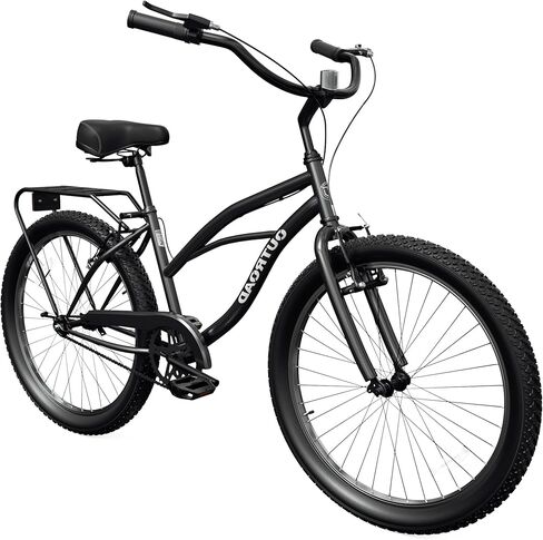 Betterland Beach Cruiser Bike, 24/26 inch Commuter Bicycle for Adult Men and Women, Comfortable City Bikes with Rear Rack or Basket in Kuwait
