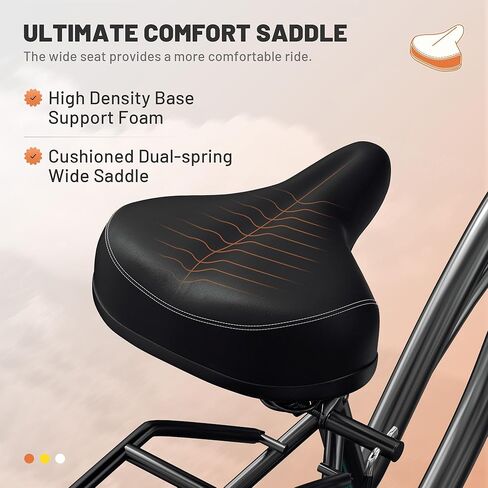 Betterland Beach Cruiser Bike, 24/26 inch Commuter Bicycle for Adult Men and Women, Comfortable City Bikes with Rear Rack or Basket in Kuwait
