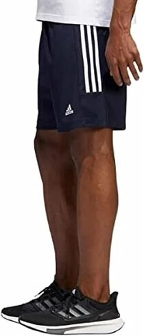 adidas Mens 3 Stripe Shorts with Zipper Pockets (Legend Ink/Legend Ink/White, X-Large) in Saudi Arabia