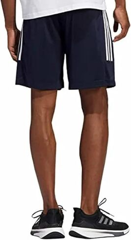 adidas Mens 3 Stripe Shorts with Zipper Pockets (Legend Ink/Legend Ink/White, X-Large) in Saudi Arabia