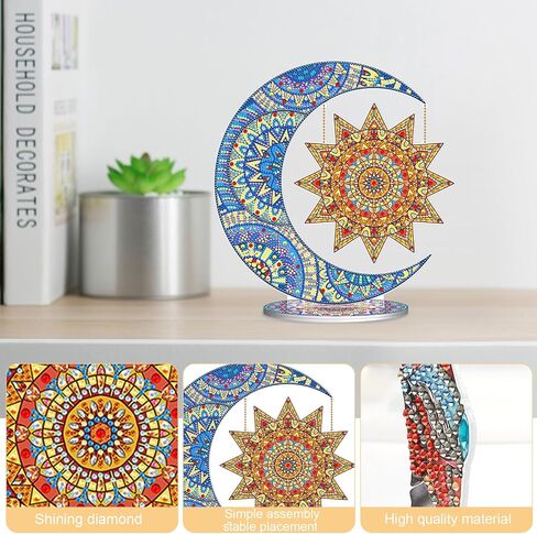 Jishshay Diamond Painting Tabletop Decoration Diy Dwarf Diamond Art Desk Desk With with Acrylic Plate Specials Crystal Desktop Ornamp in Kuwait