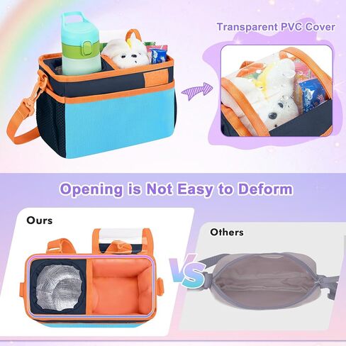 Kids Bike Basket Front, Scooter Bag, Cute Bicycle Accessories with Insulated Cup Holder for Boys Girls Children, Fit Most Handlebar, Tricycle, with Detachable Shoulder Strap in Saudi Arabia
