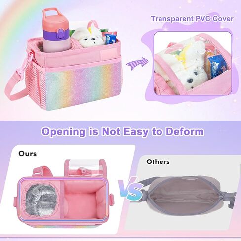 Kids Bike Basket Front, Scooter Bag, Cute Bicycle Accessories with Insulated Cup Holder for Boys Girls Children, Fit Most Handlebar, Tricycle, with Detachable Shoulder Strap in Saudi Arabia