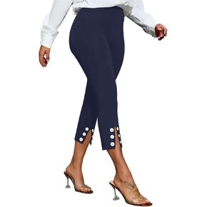 سروال كابري نسائي فستان يوغا كابري طماق قابل للتمدد للعمل والعمل الكاجوال كابري عالي الخصر سروال مكتب in Kuwait