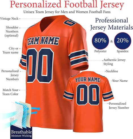 Personalized Football Jersey for Men and Women | Classic Replica | Personalized Name, Number, and Team Color in Saudi Arabia