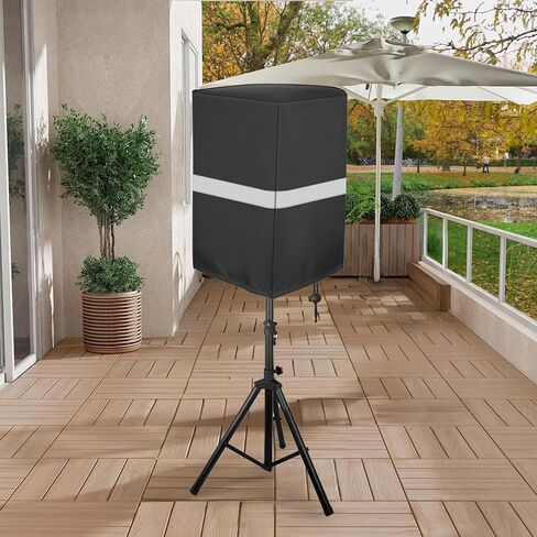 Speaker Cover for 8-15" inch Powered Speaker Mounted on Stand, Outdoor Waterproof Speaker Cover with Adjustable Drawstring, Dustproof & UV Protection (2 Pack xBlack, 12“) in Saudi Arabia