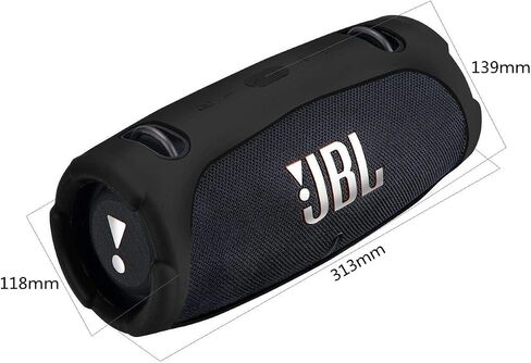 Silicone Protective Cover for JBL Xtreme 3 Speaker - Shockproof Skin Case, Travel-Friendly & Durable Bluetooth Speaker Accessory (Black) in Saudi Arabia