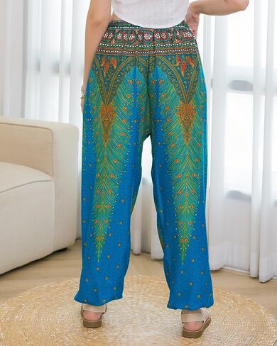 LOFBAZ Women Harem Yoga Pants Boho Summer Flowy Clothes High Waist Joggers Lounge Beach Baggy Casual Bohemian Outfits in Saudi Arabia
